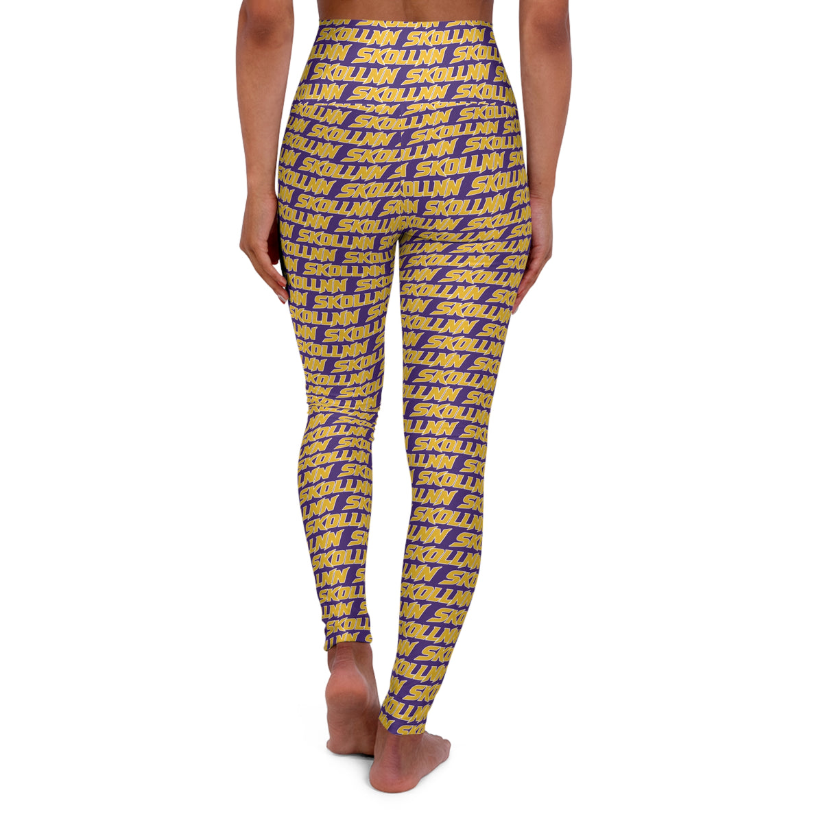 High Waisted Yoga Leggings - Purple - SKOLLNN