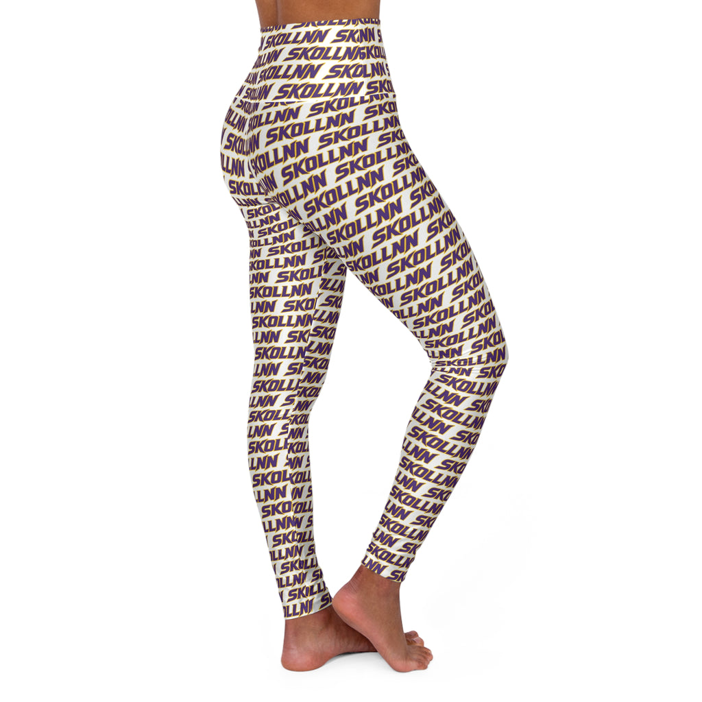 High Waisted Yoga Leggings - White - SKOLLNN