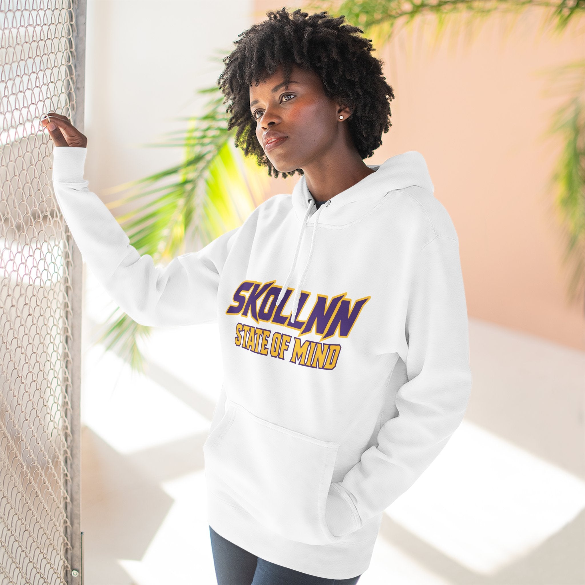 Three-Panel Fleece Hoodie - STATE OF MIND