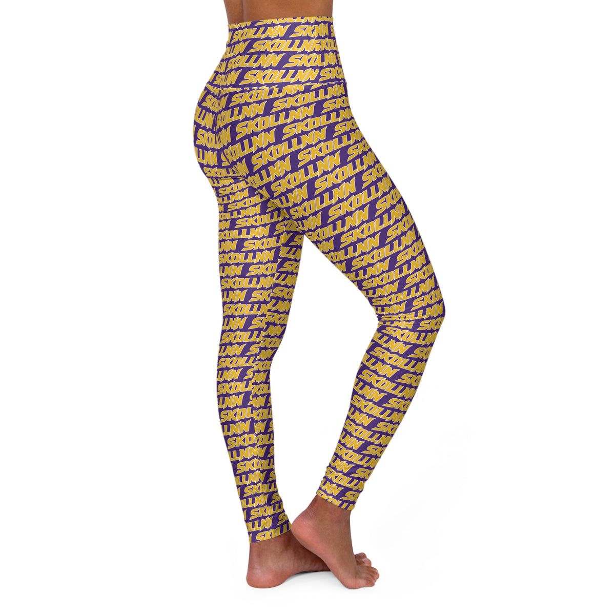 High Waisted Yoga Leggings - Purple - SKOLLNN