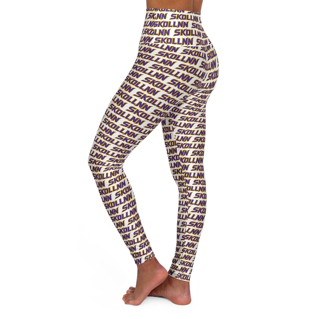 High Waisted Yoga Leggings - White - SKOLLNN