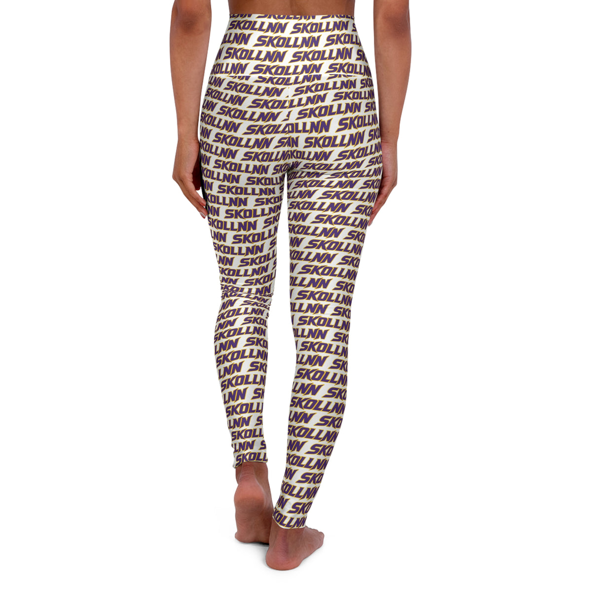 High Waisted Yoga Leggings - White - SKOLLNN