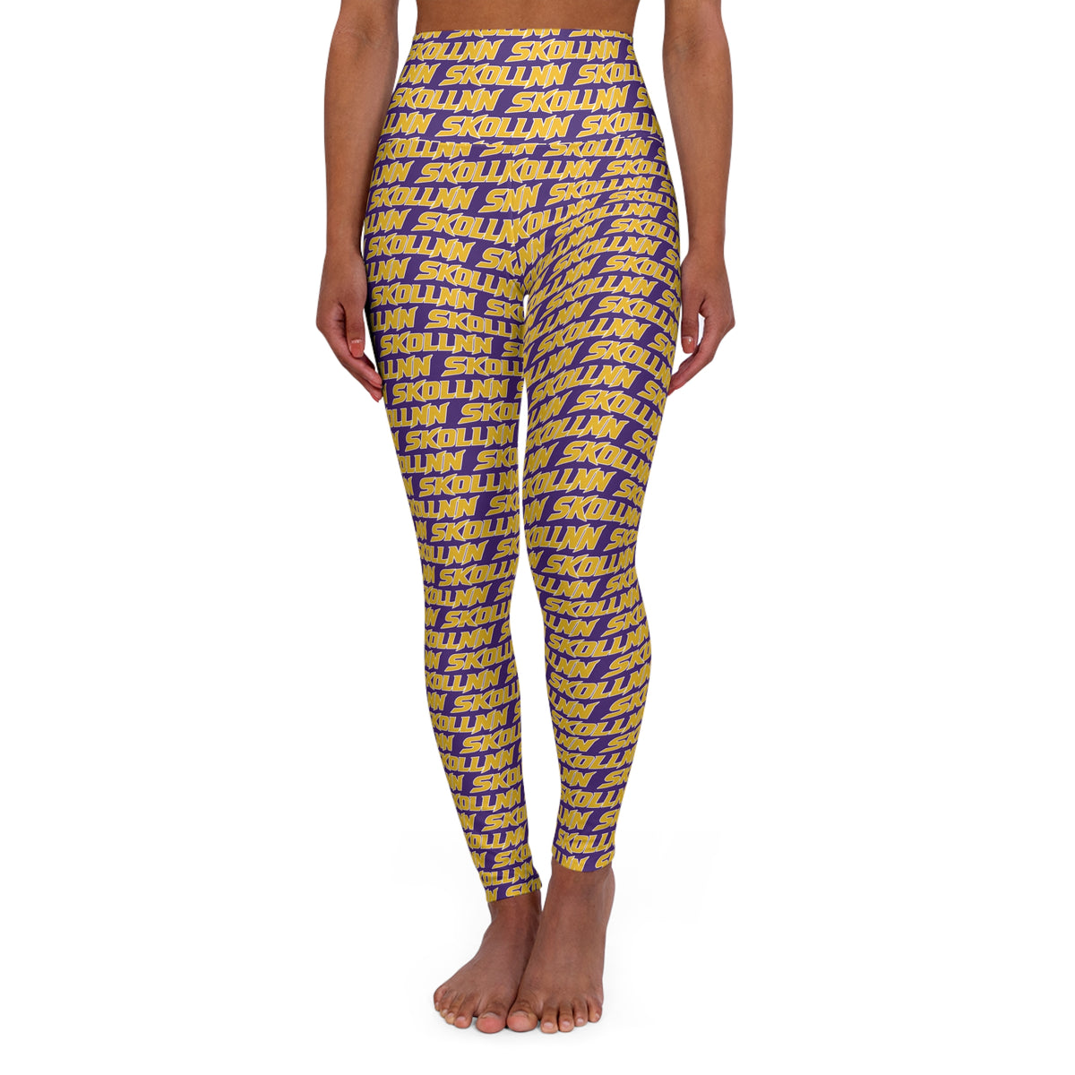High Waisted Yoga Leggings - Purple - SKOLLNN