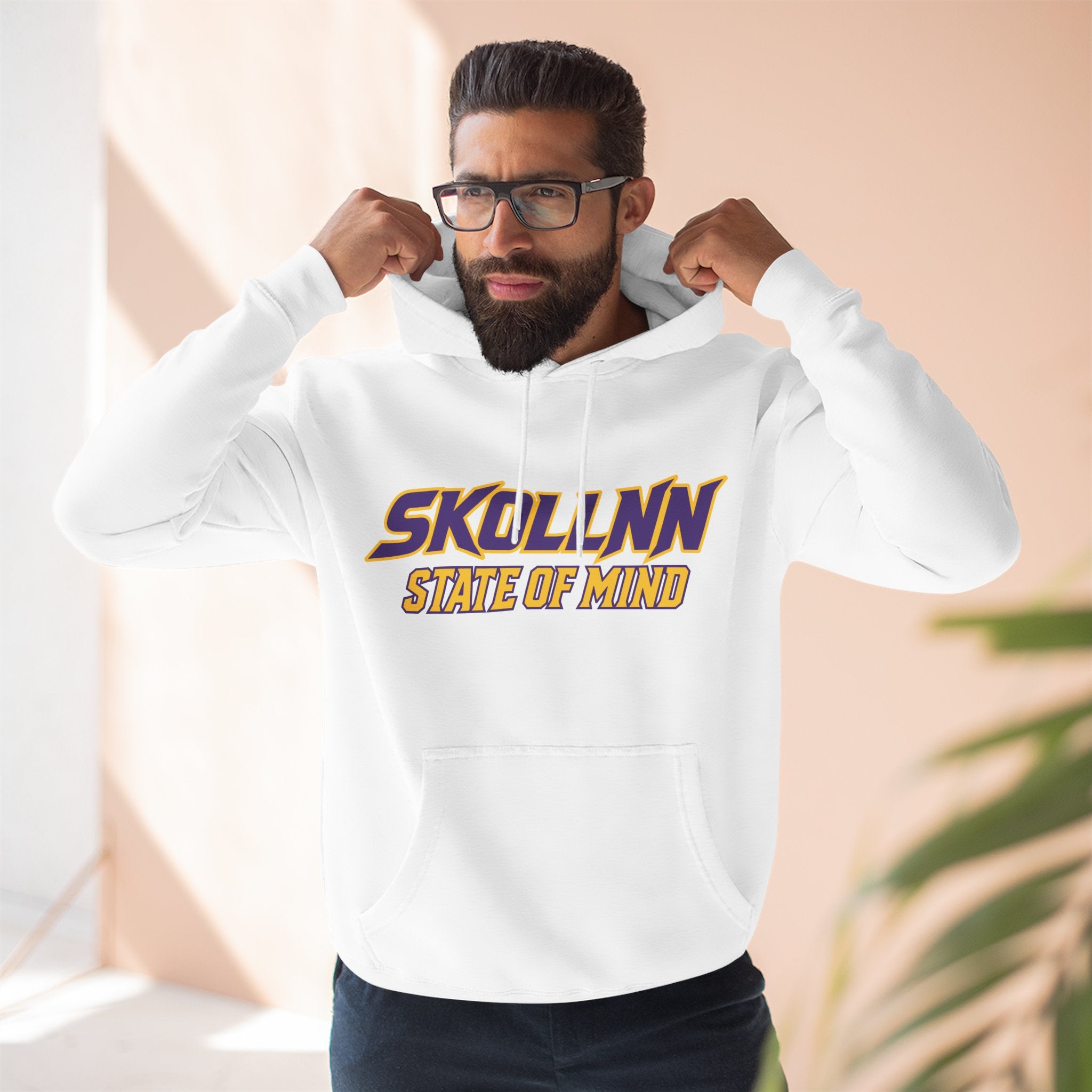 Three-Panel Fleece Hoodie - STATE OF MIND