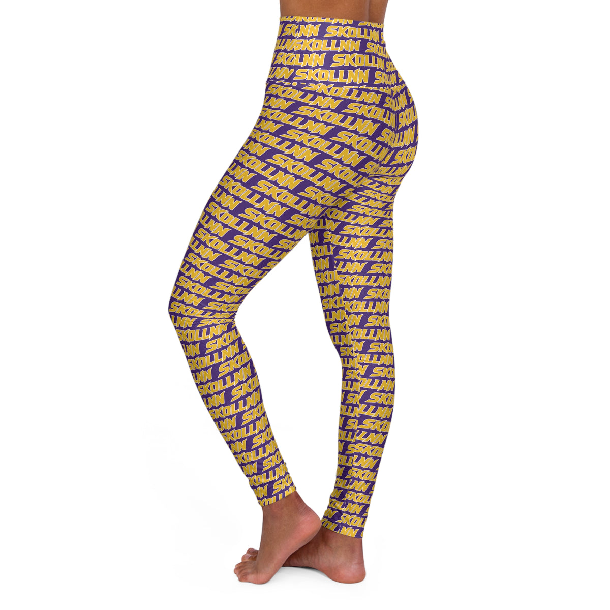 High Waisted Yoga Leggings - Purple - SKOLLNN
