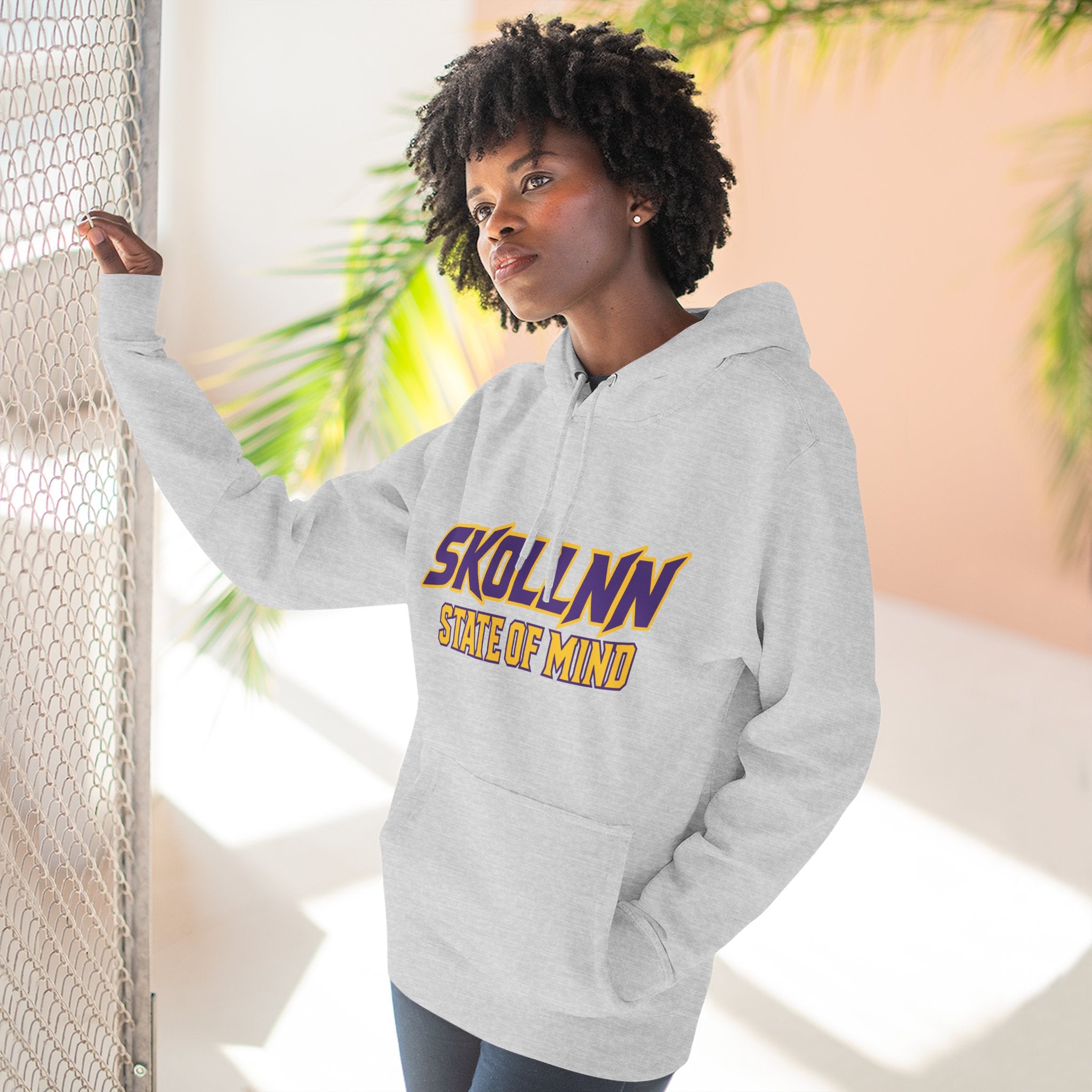 Three-Panel Fleece Hoodie - STATE OF MIND